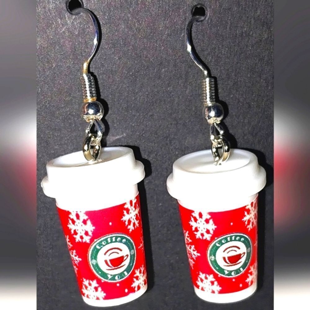 Super cute festive coffee cup earrings